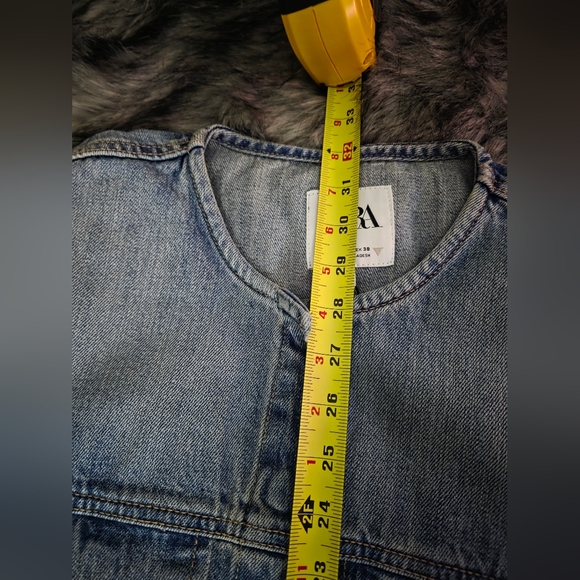 Zara Blue Denim Mini Dress - Picture 7 of 16